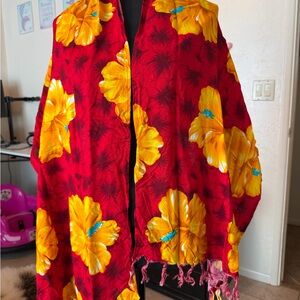 Floral Red and Yellow Women's Jacket
